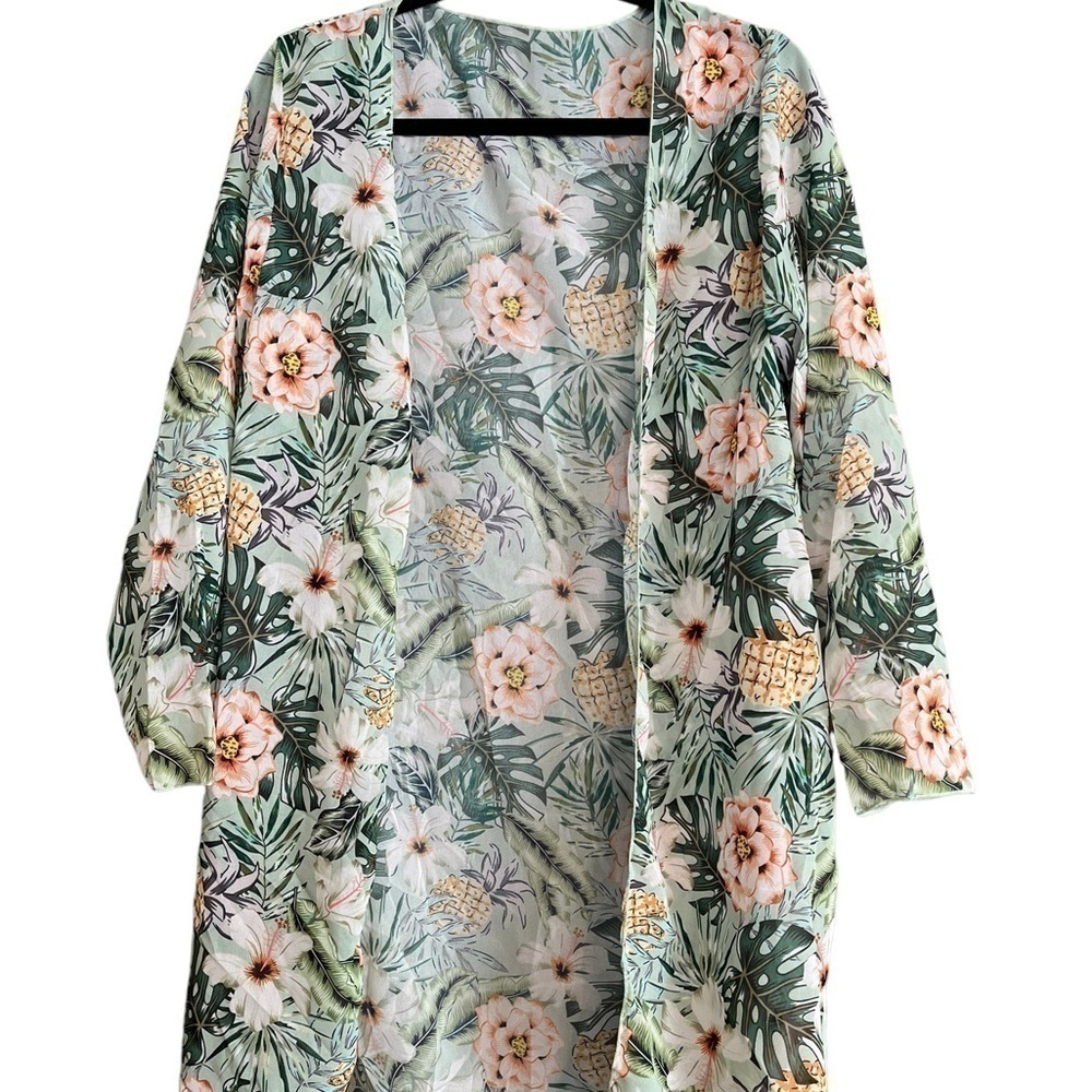 Women’s 3 Piece Sage Green Bikini Bathing Suit with Cover Up. XL Extra Large - Picture 3 of 3